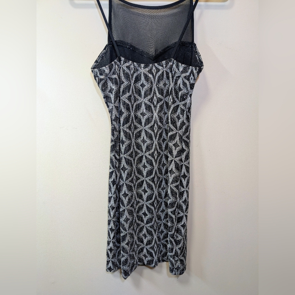 VTG Eclipse Sparkly Geometric Bodycon Dress Size M - Picture 4 of 5